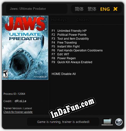 Jaws: Ultimate Predator: TRAINER AND CHEATS (V1.0.6)