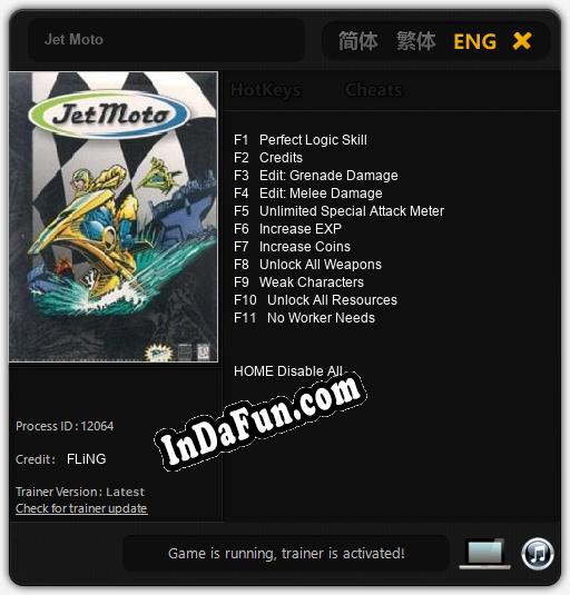 Jet Moto: TRAINER AND CHEATS (V1.0.74)