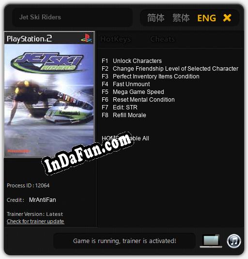 Jet Ski Riders: Trainer +8 [v1.7]