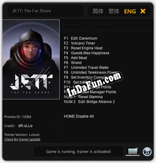 Trainer for JETT: The Far Shore [v1.0.9]