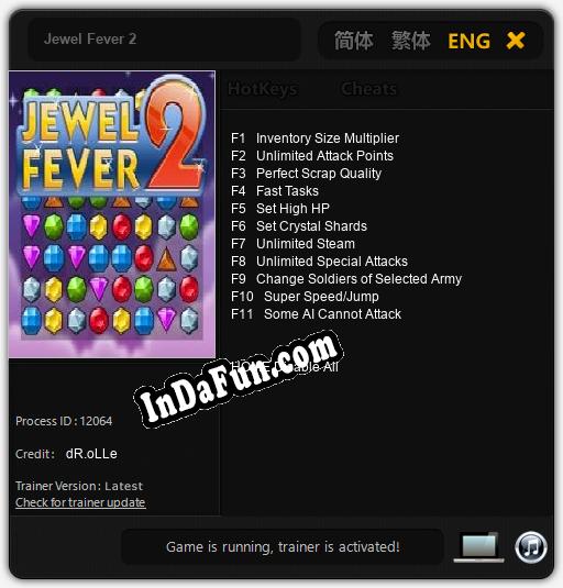 Jewel Fever 2: Cheats, Trainer +11 [dR.oLLe]