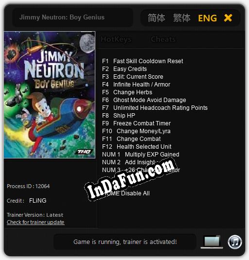 Trainer for Jimmy Neutron: Boy Genius [v1.0.9]