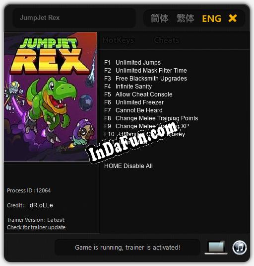 JumpJet Rex: Trainer +11 [v1.2]