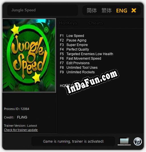 Jungle Speed: TRAINER AND CHEATS (V1.0.74)