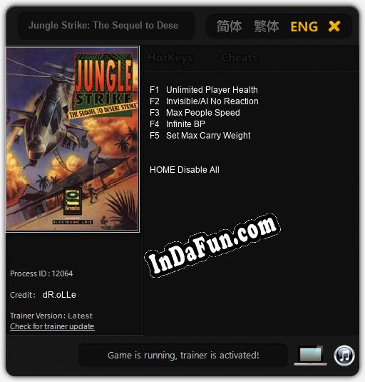 Trainer for Jungle Strike: The Sequel to Desert Strike [v1.0.5]