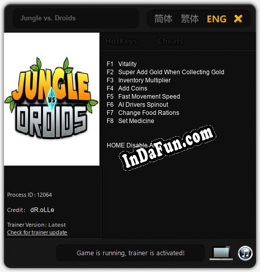 Jungle vs. Droids: Trainer +8 [v1.4]