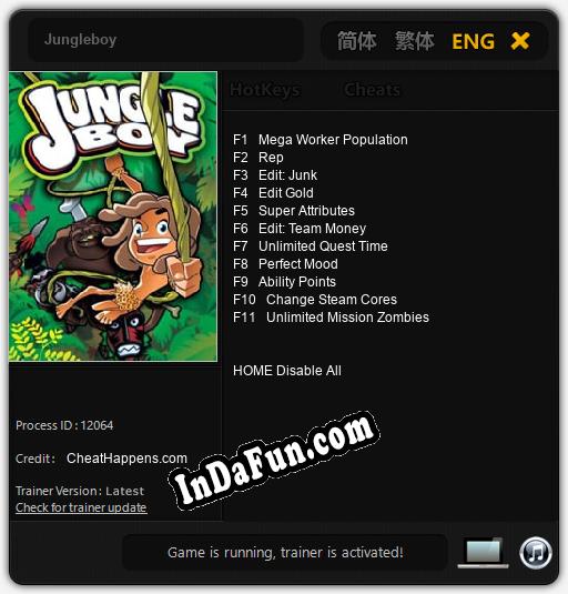 Trainer for Jungleboy [v1.0.2]