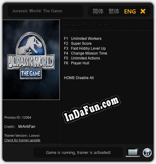 Jurassic World: The Game: Trainer +6 [v1.4]