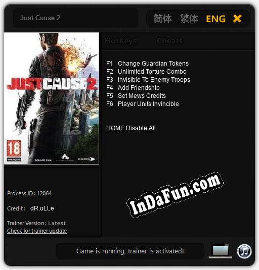 Trainer for Just Cause 2 [v1.0.6]