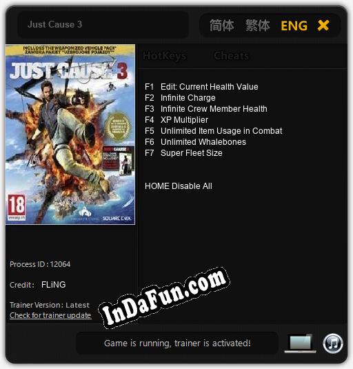 Just Cause 3: Cheats, Trainer +7 [FLiNG]