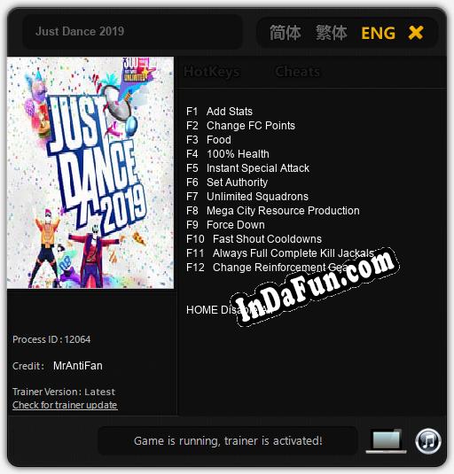 Just Dance 2019: Trainer +12 [v1.3]