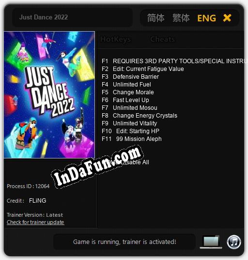 Just Dance 2022: TRAINER AND CHEATS (V1.0.29)