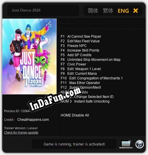 Trainer for Just Dance 2026 [v1.0.5]