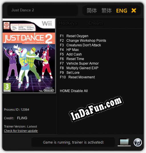 Just Dance 2: TRAINER AND CHEATS (V1.0.75)