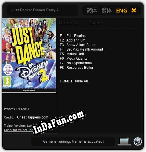 Just Dance: Disney Party 2: TRAINER AND CHEATS (V1.0.11)