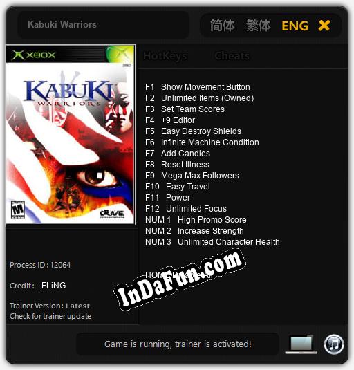 Kabuki Warriors: TRAINER AND CHEATS (V1.0.22)