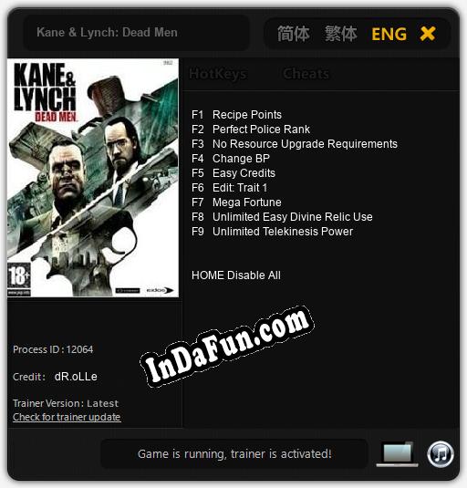 KANE & LYNCH : Dead Men Sur PC - PAL - Neuf Sous Blister - Edition Française