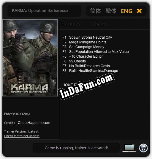 KARMA: Operation Barbarossa: TRAINER AND CHEATS (V1.0.58)
