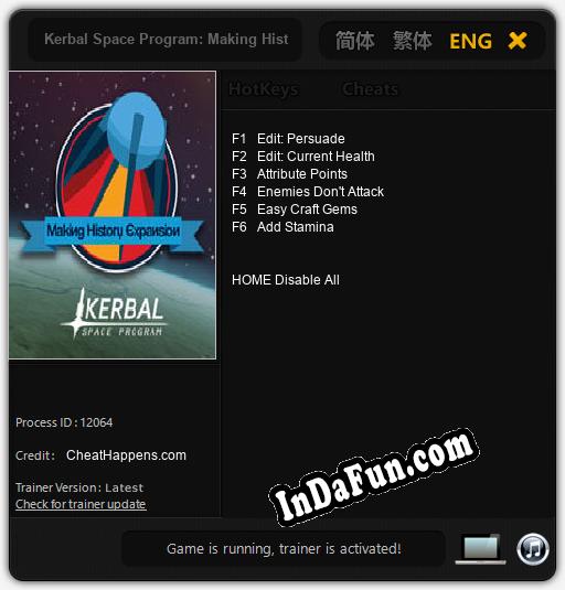 Kerbal Space Program: Making History Expansion: Cheats, Trainer +6 [CheatHappens.com]