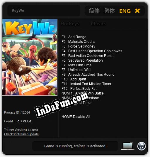 KeyWe: Cheats, Trainer +15 [dR.oLLe]