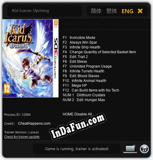 Kid Icarus: Uprising: TRAINER AND CHEATS (V1.0.34)