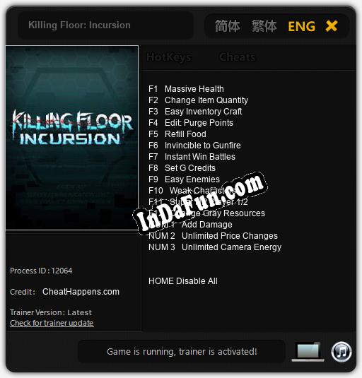 Killing Floor: Incursion: Cheats, Trainer +15 [CheatHappens.com]