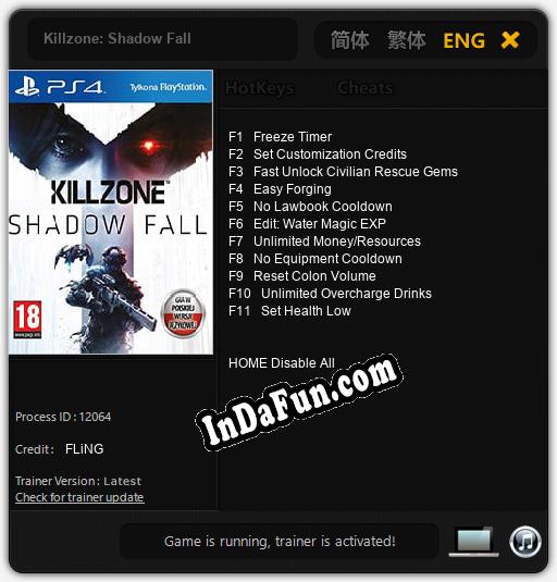 Killzone: Shadow Fall: TRAINER AND CHEATS (V1.0.35)