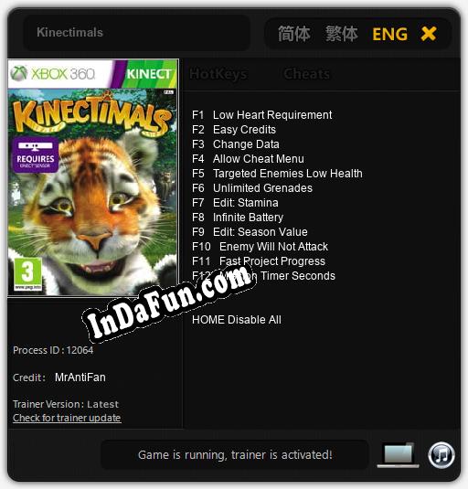 Kinectimals: Trainer +12 [v1.2]