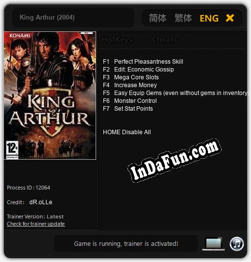 Trainer for King Arthur (2004) [v1.0.7]