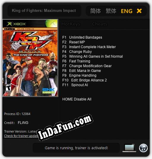 King of Fighters: Maximum Impact Maniax: TRAINER AND CHEATS (V1.0.23)