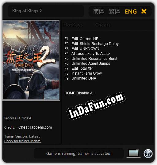 Trainer for King of Kings 2 [v1.0.1]