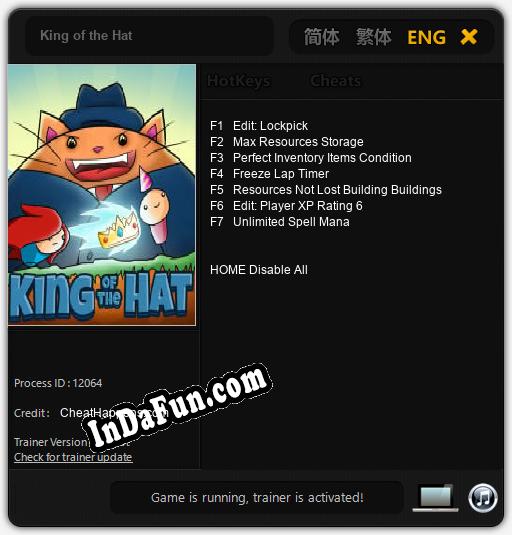 King of the Hat: Cheats, Trainer +7 [CheatHappens.com]