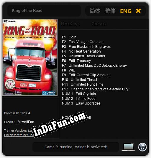 King of the Road: TRAINER AND CHEATS (V1.0.20)