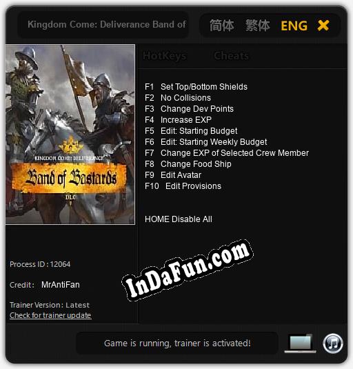 Kingdom Come: Deliverance Band of Bastards: TRAINER AND CHEATS (V1.0.94)