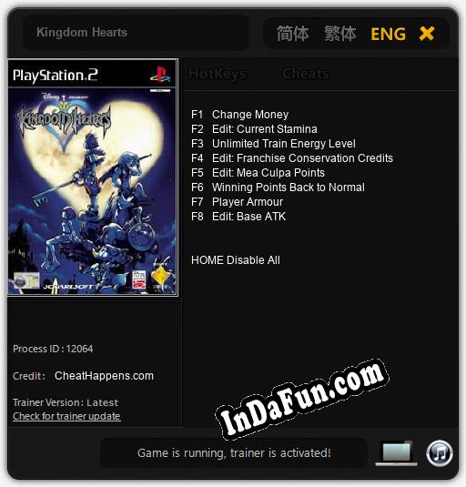 Kingdom Hearts: Cheats, Trainer +8 [CheatHappens.com]