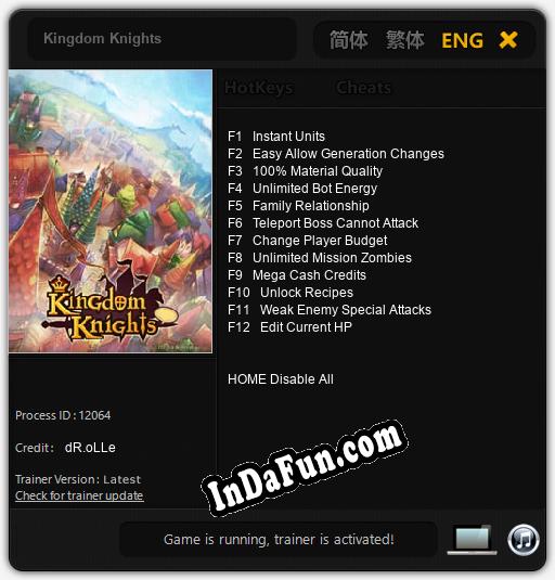 Kingdom Knights: Cheats, Trainer +12 [dR.oLLe]