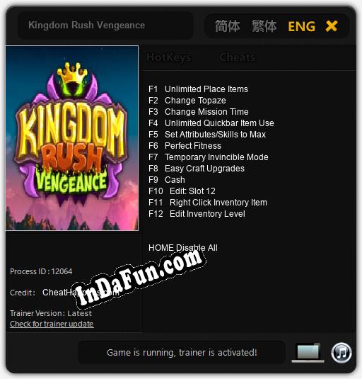 Trainer for Kingdom Rush Vengeance [v1.0.2]