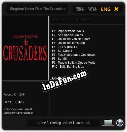 Kingdom Under Fire: The Crusaders: Trainer +10 [v1.5]