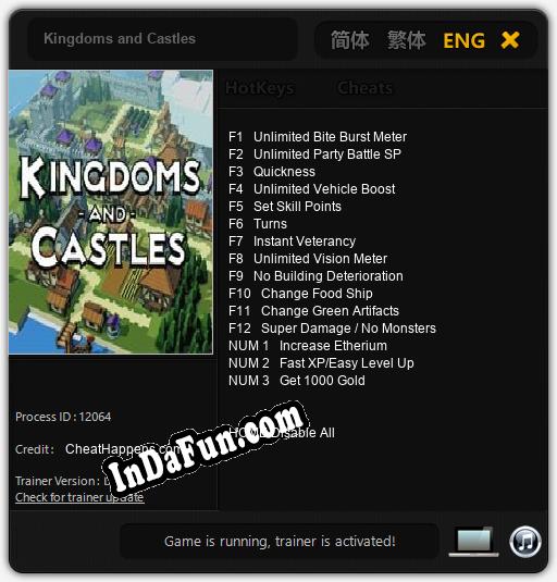 Trainer for Kingdoms and Castles [v1.0.8]