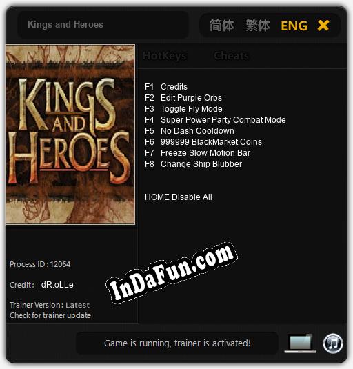 Kings and Heroes: Cheats, Trainer +8 [dR.oLLe]