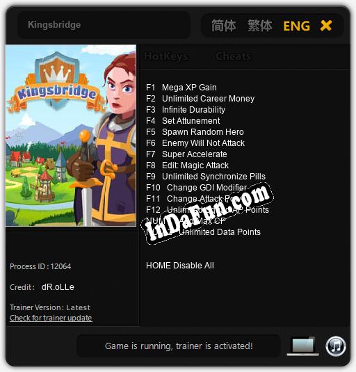 Kingsbridge: Trainer +14 [v1.4]