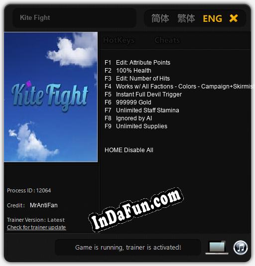 Kite Fight: Trainer +9 [v1.7]