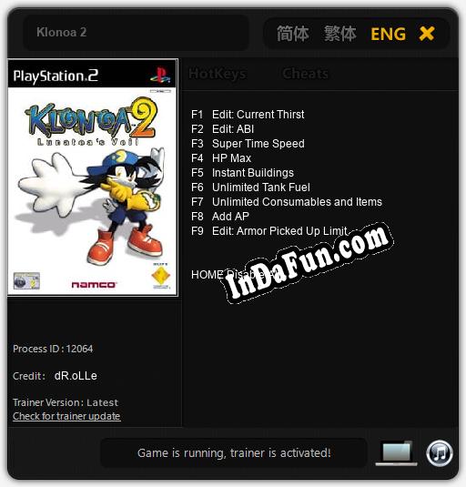 Klonoa 2: Trainer +9 [v1.8]