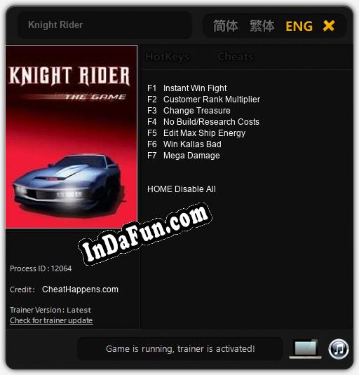 Knight Rider: TRAINER AND CHEATS (V1.0.92)