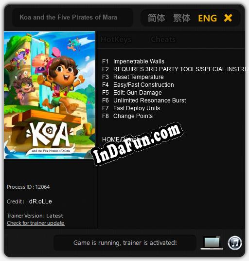 Koa and the Five Pirates of Mara: Cheats, Trainer +8 [dR.oLLe]