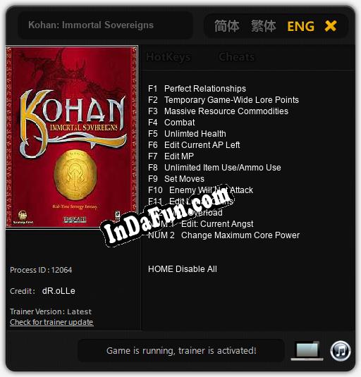 Kohan: Immortal Sovereigns: Cheats, Trainer +14 [dR.oLLe]