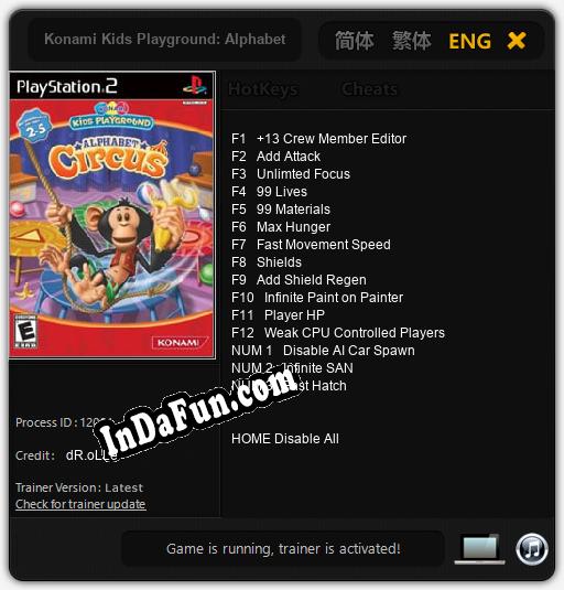 Konami Kids Playground: Alphabet Circus: Cheats, Trainer +15 [dR.oLLe]