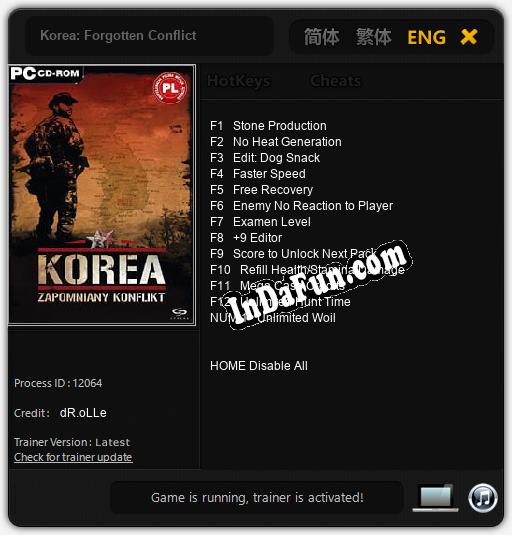 Korea: Forgotten Conflict: TRAINER AND CHEATS (V1.0.11)