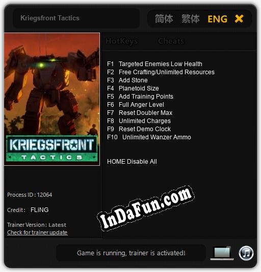 Trainer for Kriegsfront Tactics [v1.0.4]