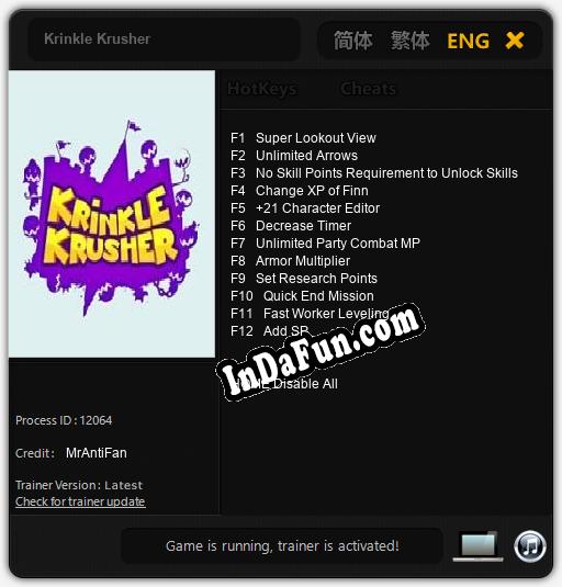 Trainer for Krinkle Krusher [v1.0.1]